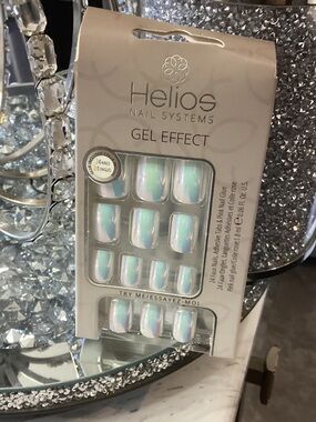 Helios Gel Effect Press-On Nails — Iridescent White
